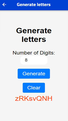 Generating codes Screen 3
