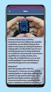 t100 plus smart watch Guide