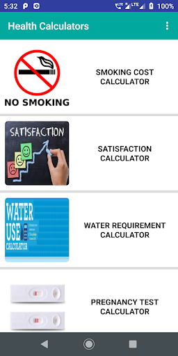 Health Calculators & Fitness A Screen 2