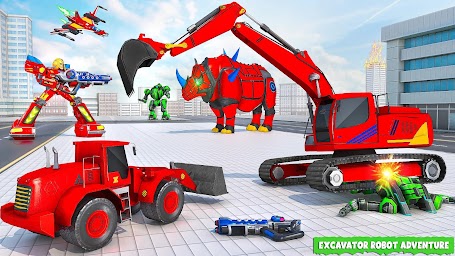 Snow Excavator Robot Car Games