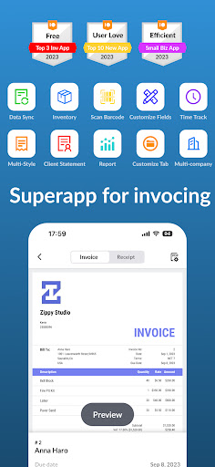 Android application Zippy Invoice screenshort