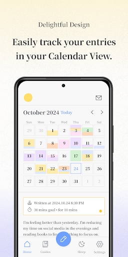 Screenshot of Sunrise: Journal Therapy