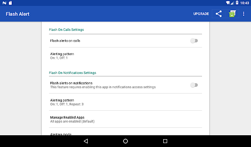 Screenshot of Flash alert