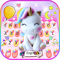 Тема для клавиатуры Rainbow Unicorn Smile