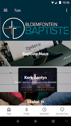 Android application Bloemfontein Baptiste Kerk screenshort