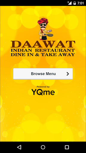 Android application Daawat Indian Restaurant screenshort