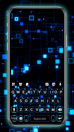 Android application Neon 3D Tech Live Keyboard Bac screenshort