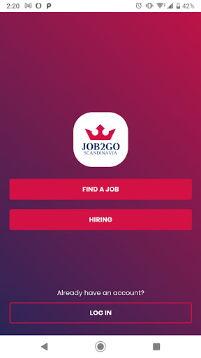 Android application Job2go screenshort