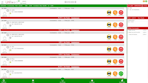 UNIFOOD COMMANDE Screen 2