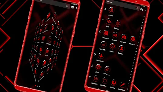 Red Black Amoled Launcher