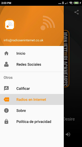Radios en Internet Streaming P Screen 2