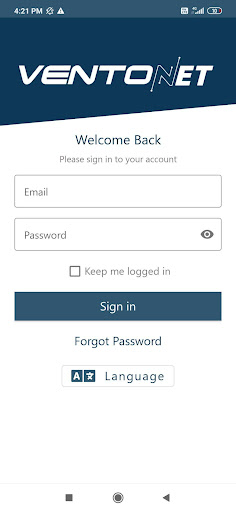 Android application VentoNet Fabrica screenshort