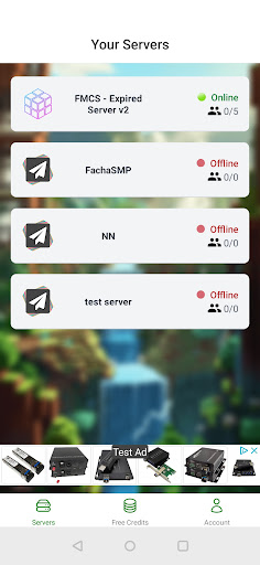 FreeMcServer.net Screen 2