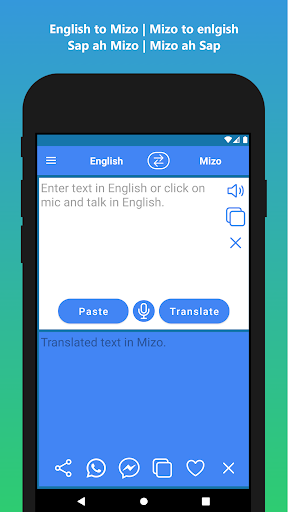 Android application English to Mizo Translation screenshort