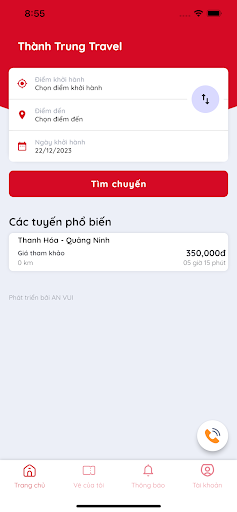 Android application Thành Trung Travel screenshort