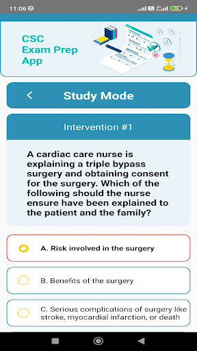 CSC Exam Prep App Screen 3