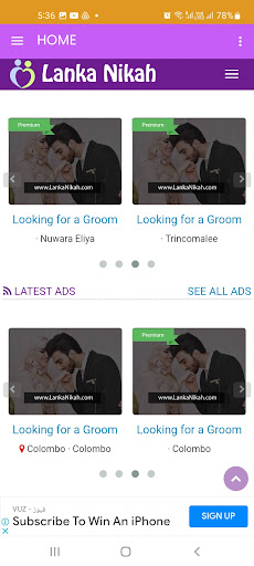Android application Lanka Nikah screenshort