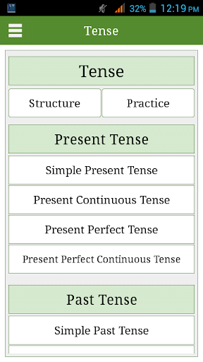 Android application English Tenses with SEP screenshort