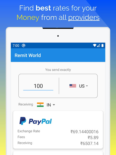 Remit Rates Screen 3