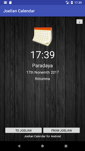 Android application Joelian Calendar screenshort