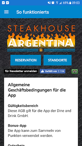 Android application Argentina Steakhouse screenshort