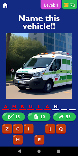 Android application Guess The Vehicle Game screenshort