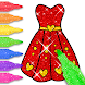 女の子のためのドレスの塗り絵 - Androidアプリ