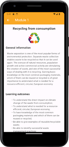 Circular Economy Awareness App Screen 3