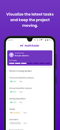 Android application Multitaskr HomeOwner Dashboard screenshort