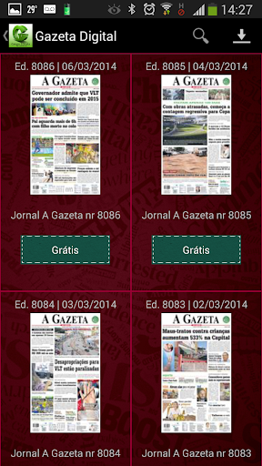 Android application Gazeta Digital screenshort