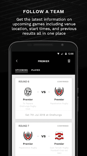 Android application MyRugby screenshort