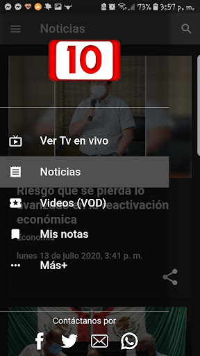 Android application Canal 10 screenshort