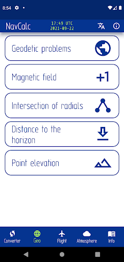 NavCalc Screen 2