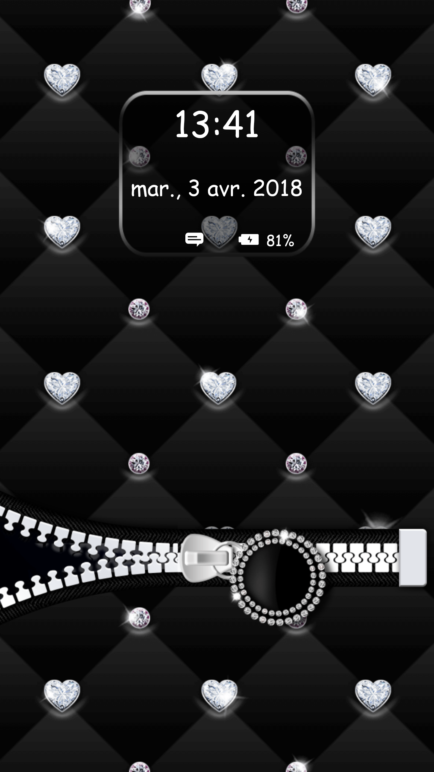 Android application Diamond Zipper Lock Screen screenshort