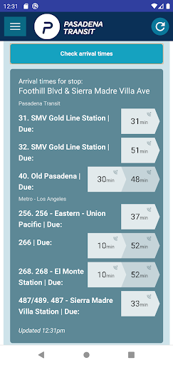 Pasadena Transit Screen 2