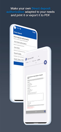 Android application Direct Deposit Authorization screenshort