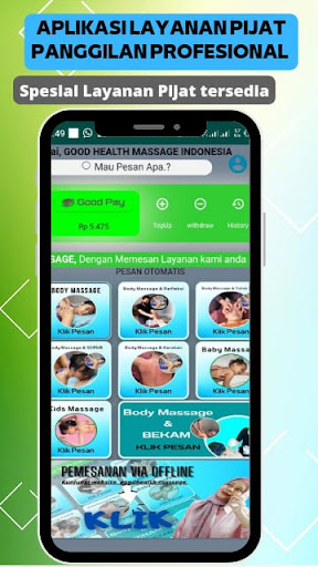 Android application Good Massage Pijat Profesional screenshort