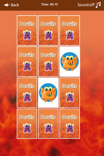 Devils Memory Match Screen 3