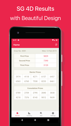 Android application SG 4D Live Results screenshort