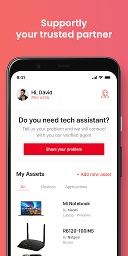 Android application MySupportly screenshort