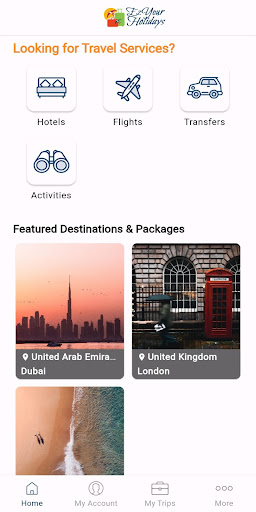 Android application EzYourHolidays screenshort