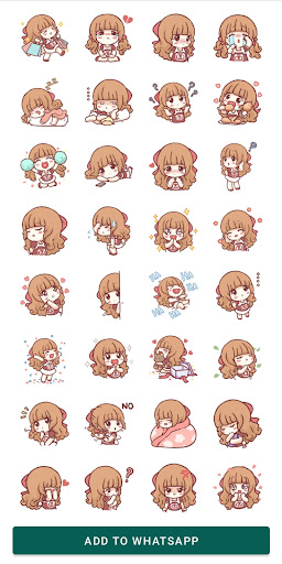 Android application Emoji Cute girls Stickers screenshort