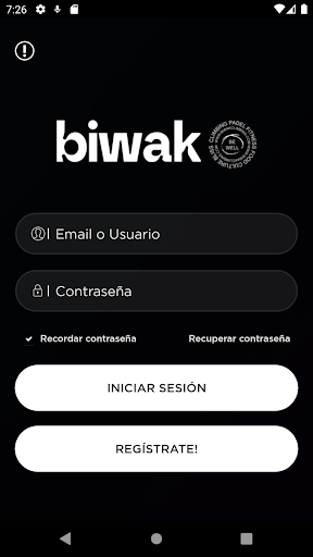 Android application Biwak Experience screenshort