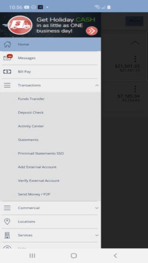 The Bank of Marion App Screen 2
