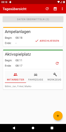 Android application FINANZ+ Zeiterfassung screenshort