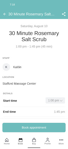 Stafford Massage Center Screen 3