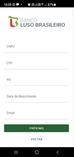 Android application Banco Luso Brasileiro Empresas screenshort
