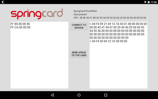 SpringCard USB PC/SC Service Screen 2