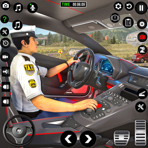 Crazy Car Driving: Taxi Games Logo
