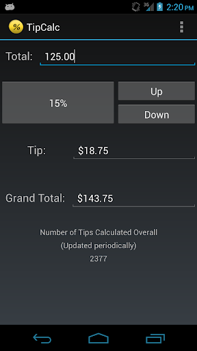 TipCalc Screen 2